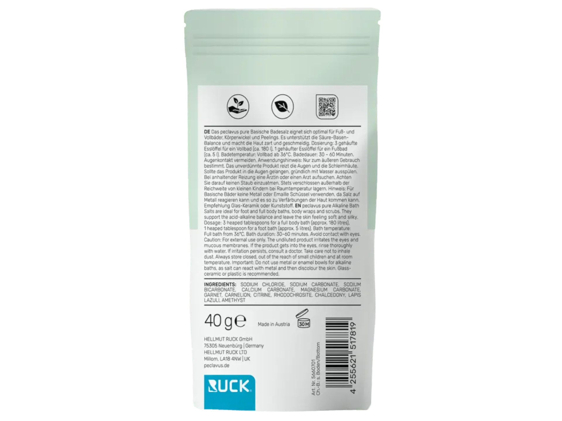 Peclavus pure Basisches Badesalz