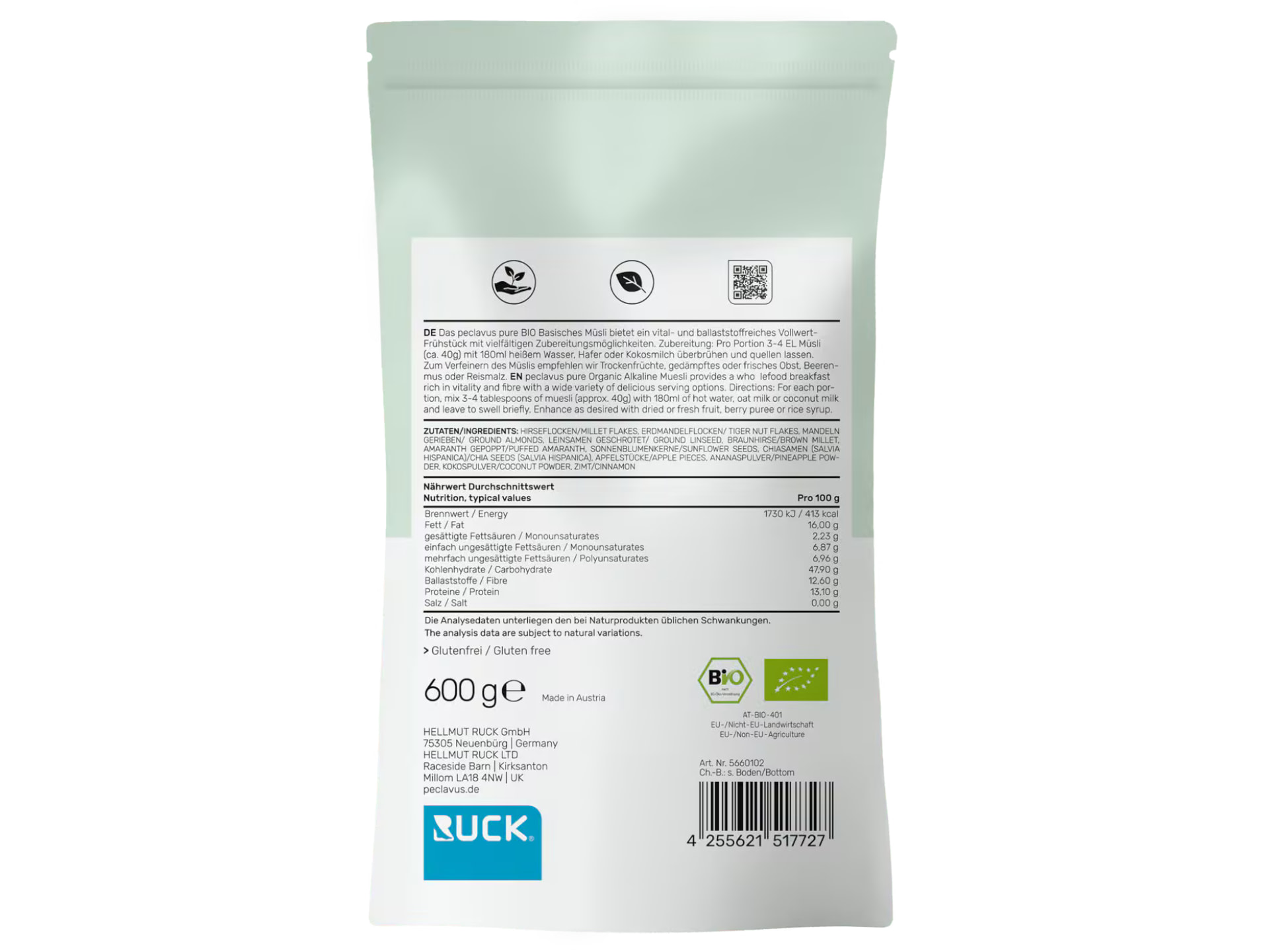 Peclavus pure BIO Basisches Müsli 600g
